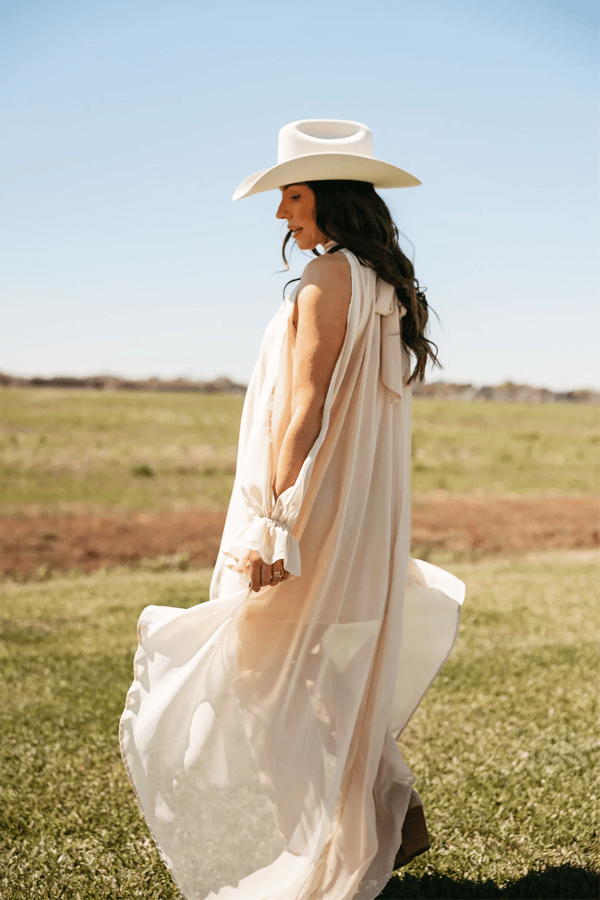 Women’s High-Neck Irregular Chiffon Long Dress