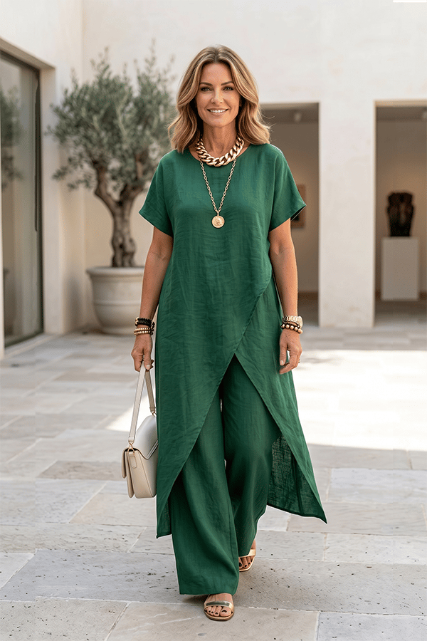 Women’s Asymmetrical Cotton Blend Two-Piece Set(Buy 2 Free Shipping)