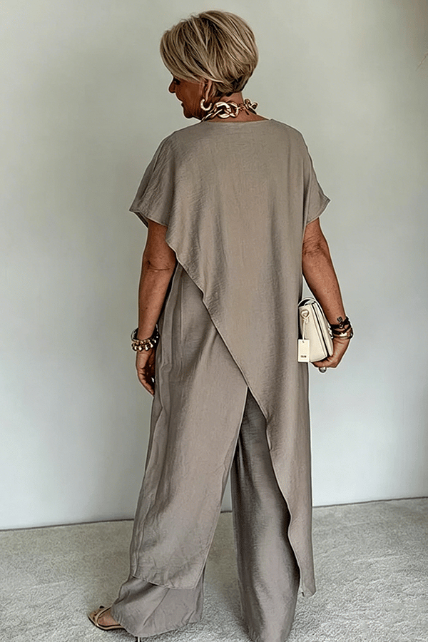 Women’s Asymmetrical Cotton Blend Two-Piece Set(Buy 2 Free Shipping)