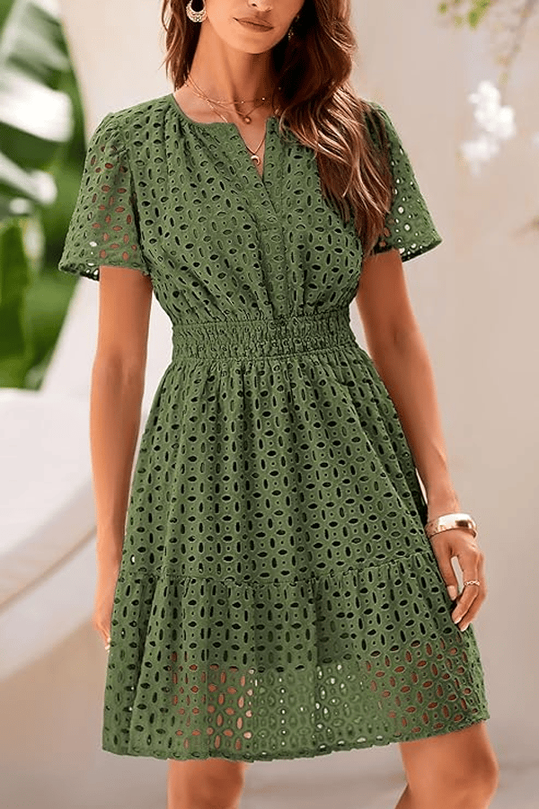 Women’s Summer V-Neck Lace Mini Dress(Buy 2 Free Shipping)