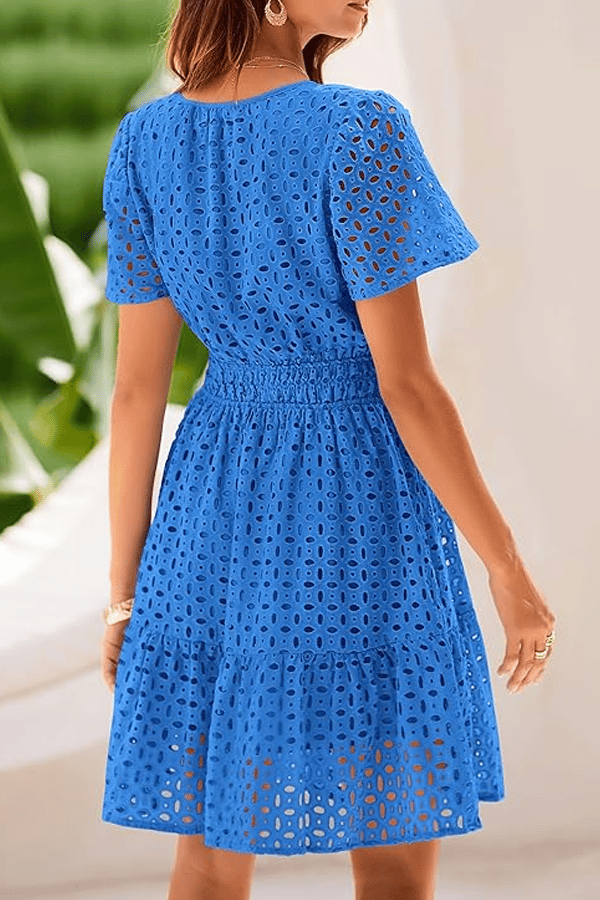 Women’s Summer V-Neck Lace Mini Dress(Buy 2 Free Shipping)