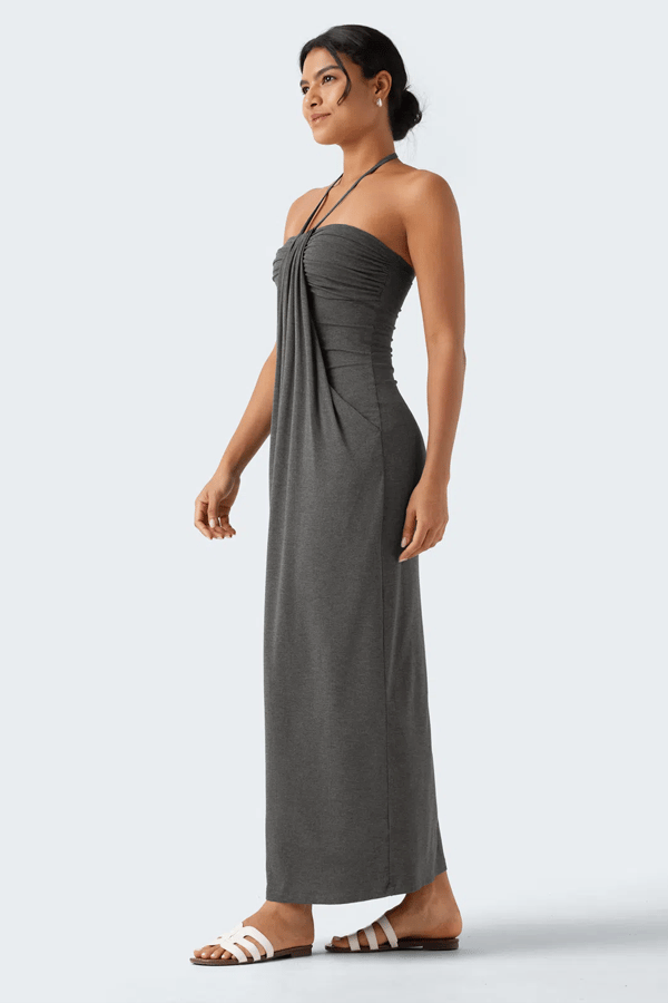 Backless Pleated Sleeveless Long Dress(Buy 2 Free Shipping)