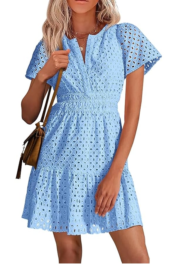 Women’s Summer V-Neck Lace Mini Dress(Buy 2 Free Shipping)