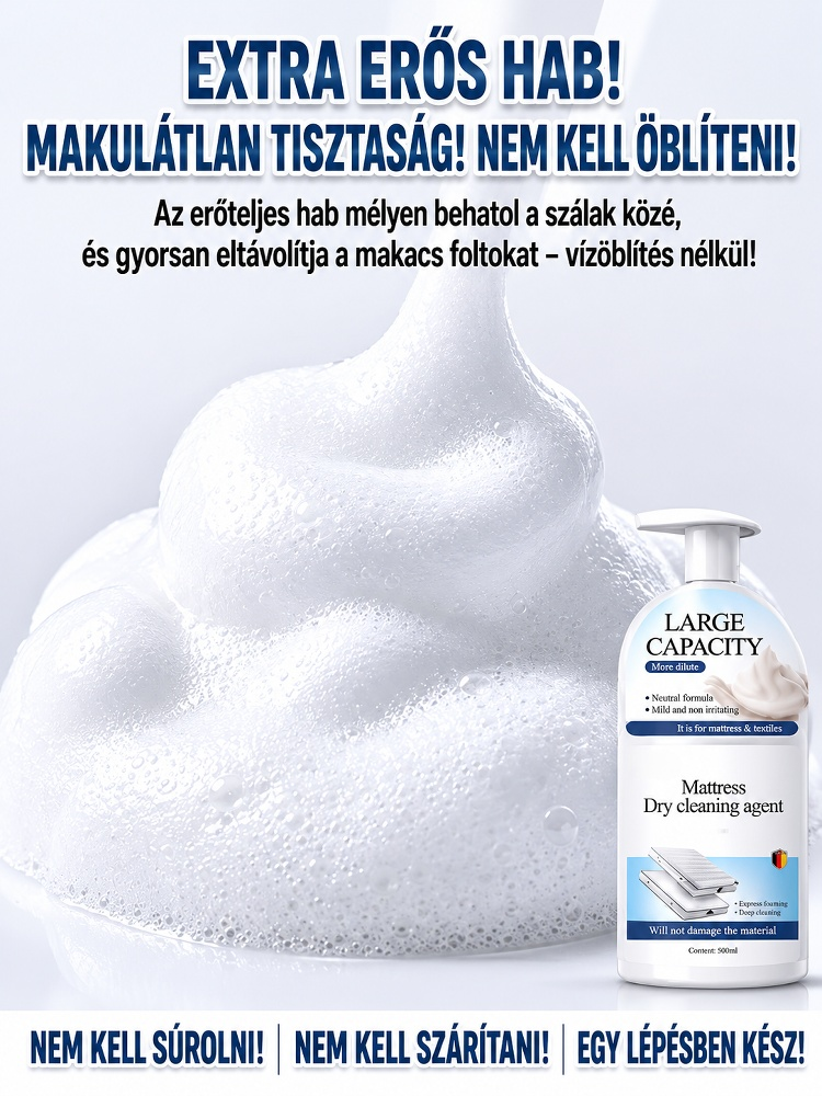 Professzionális Mélytisztító Matrac Spray – Súrolás, Öblítés és Szárítás Nélkül, Egy Törléssel (50% Akció + Utánvét)