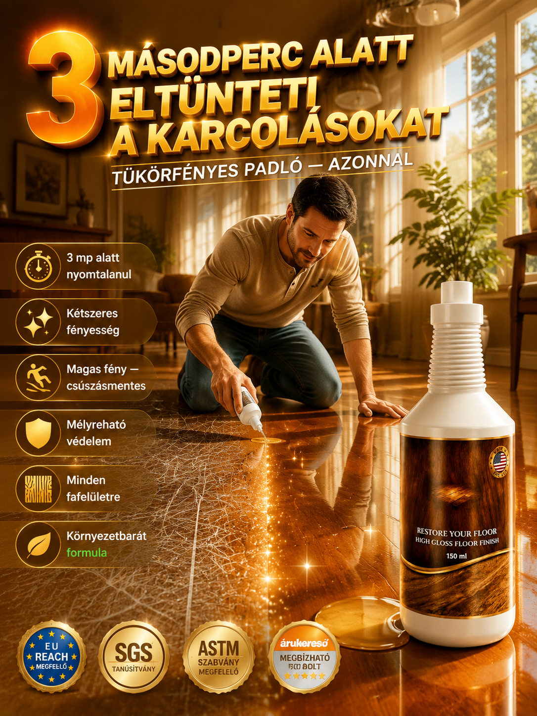 【50% OFF】Azonnali Padló Felújító és Csúszásmentesítő-3 Másodperc Alatt