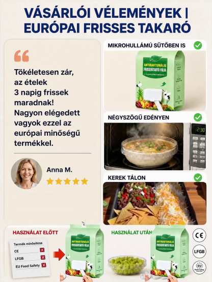 Német Orvosi Minőségű Antibakteriális Frissentartó Ételtakaró - 50% Akció