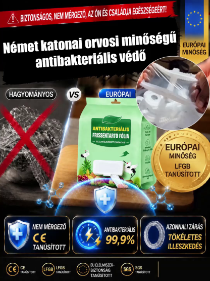 Német Orvosi Minőségű Antibakteriális Frissentartó Ételtakaró - 50% Akció