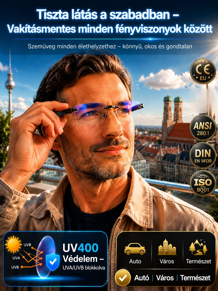 17g Ultrakönnyű Progresszív Szemüveg Képernyőhöz | 50% OFF + Utánvétes Fizetés