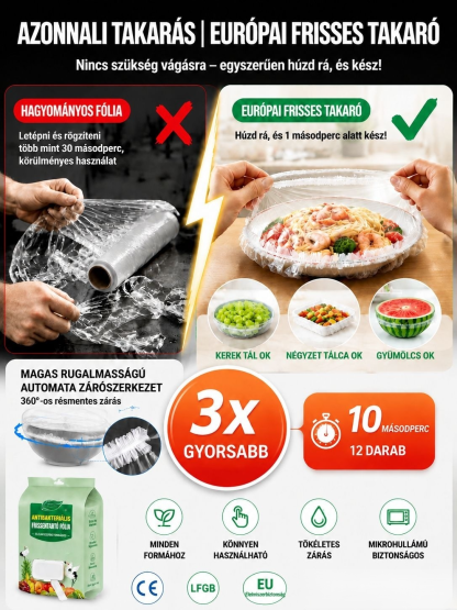 Német Orvosi Minőségű Antibakteriális Frissentartó Ételtakaró - 50% Akció