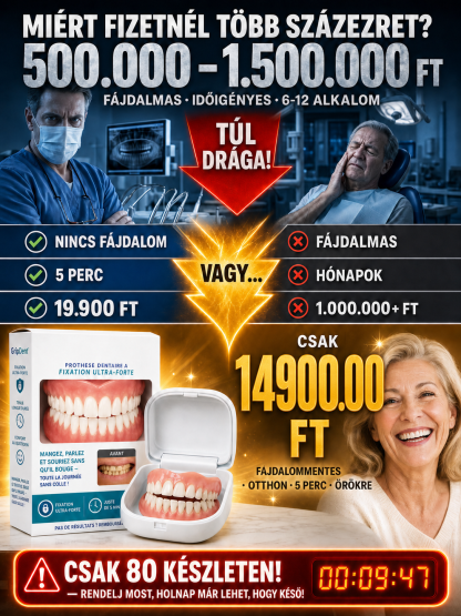 ✨Prémium Ideiglenes Fogpótló Készlet – Azonnali & Fájdalommentes Tökéletes Mosoly Otthon (Utánvéttel)