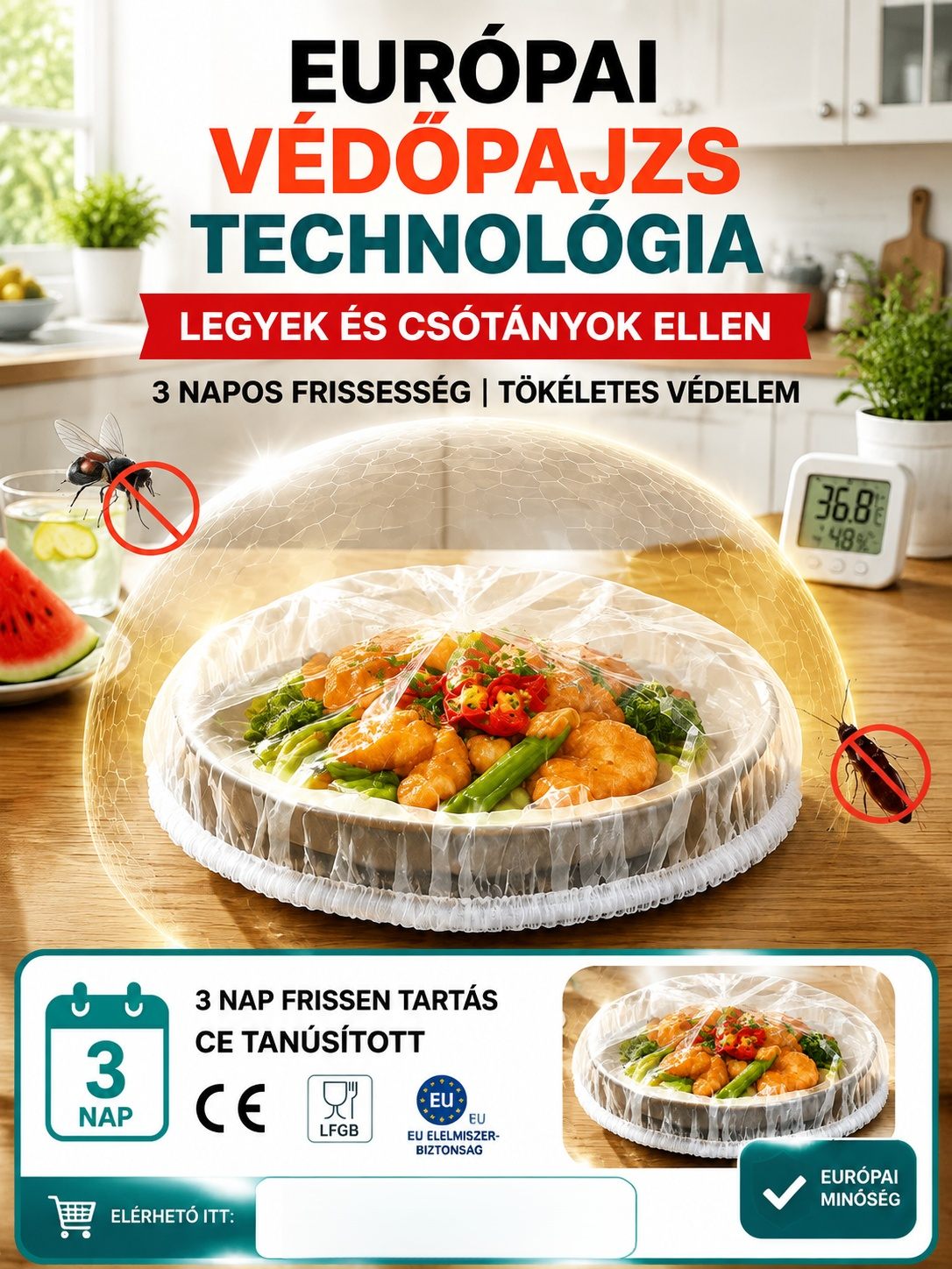 Német Orvosi Minőségű Antibakteriális Frissentartó Ételtakaró - 50% Akció