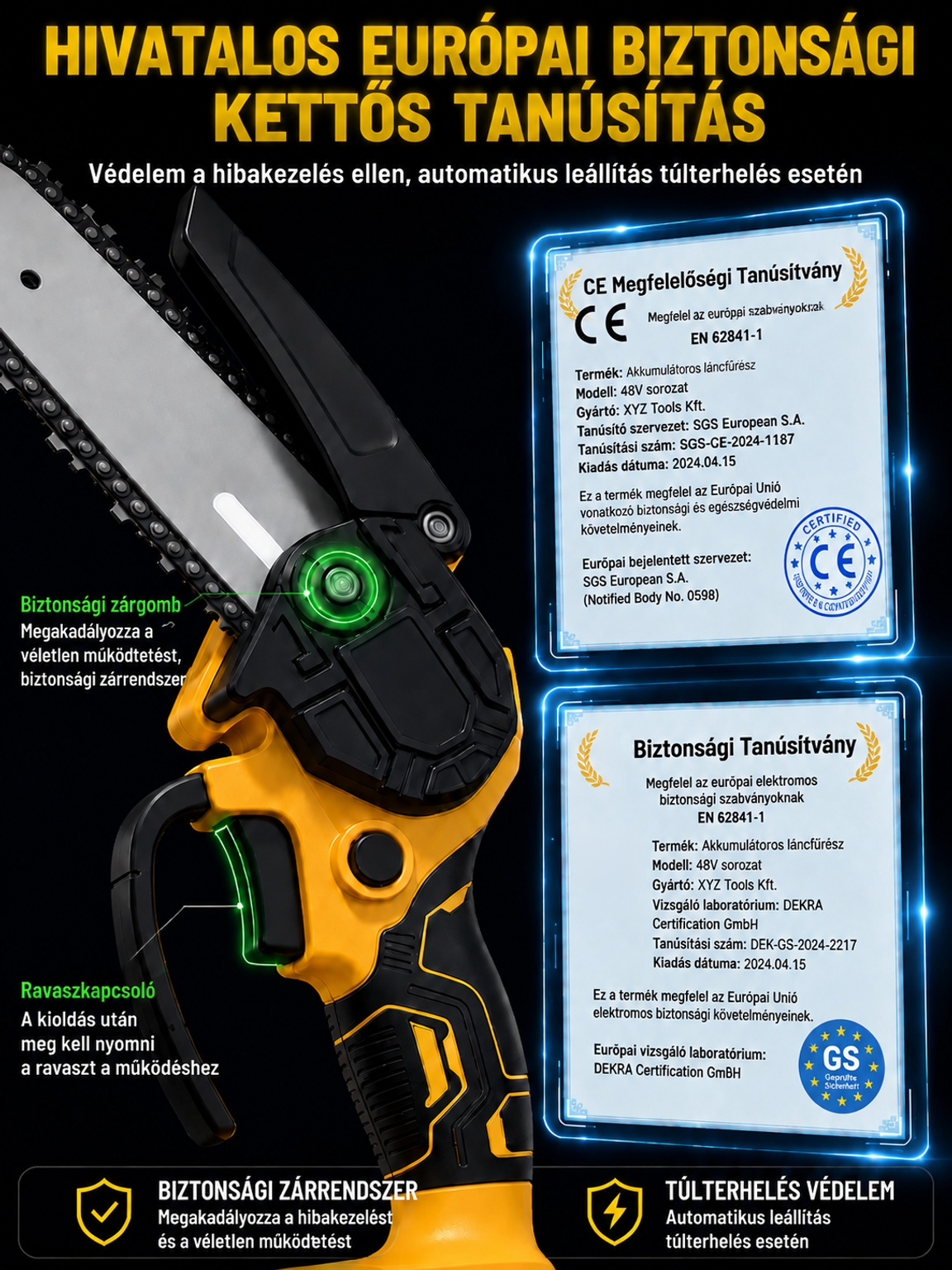 【 -80% Akció 】6" Hordozható Akkus Láncfűrész(Akkumulátorral + Koffer)- Utánvétes Fizetés
