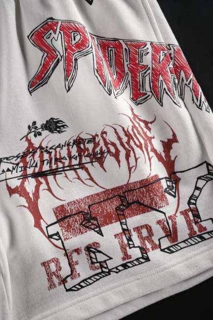 Team Spidey Thorns Baggy Shorts in Butter