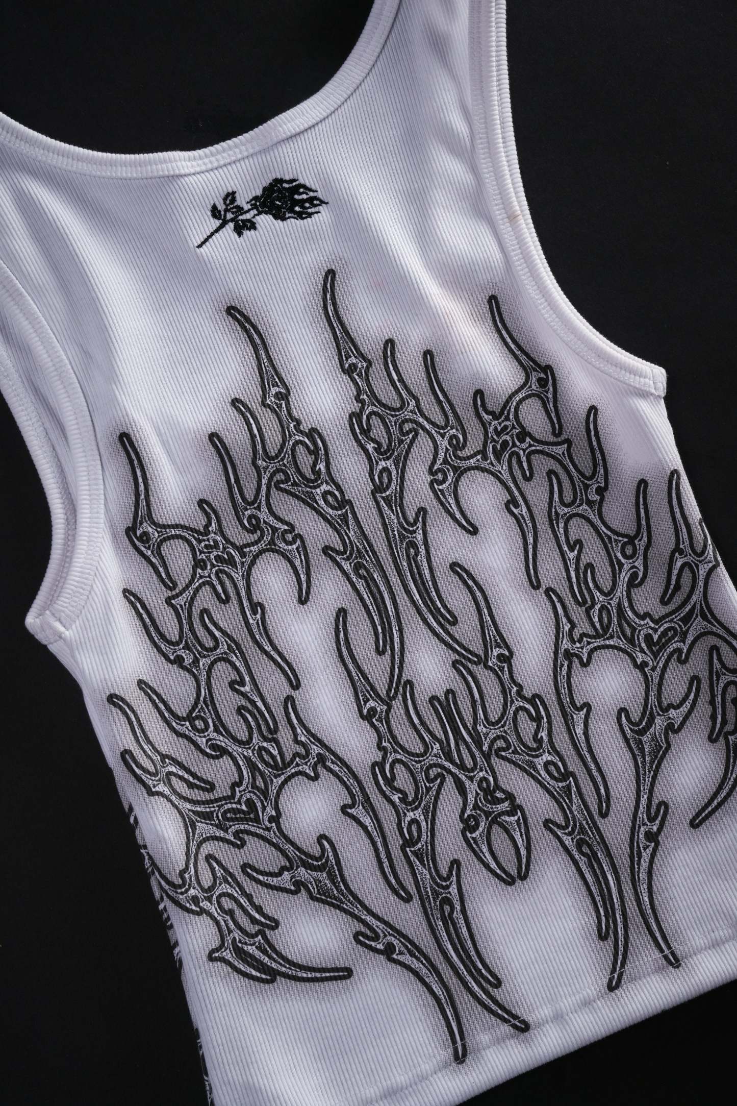 Nightfall Cropped Ribbed Tank in White