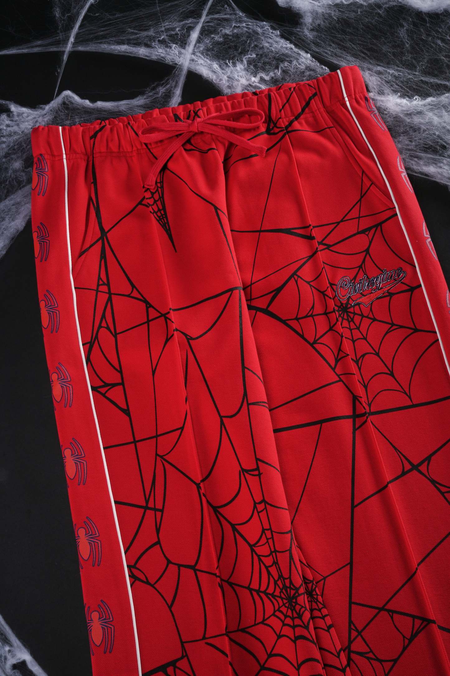 Spider Chaos Track Pants in E-Red