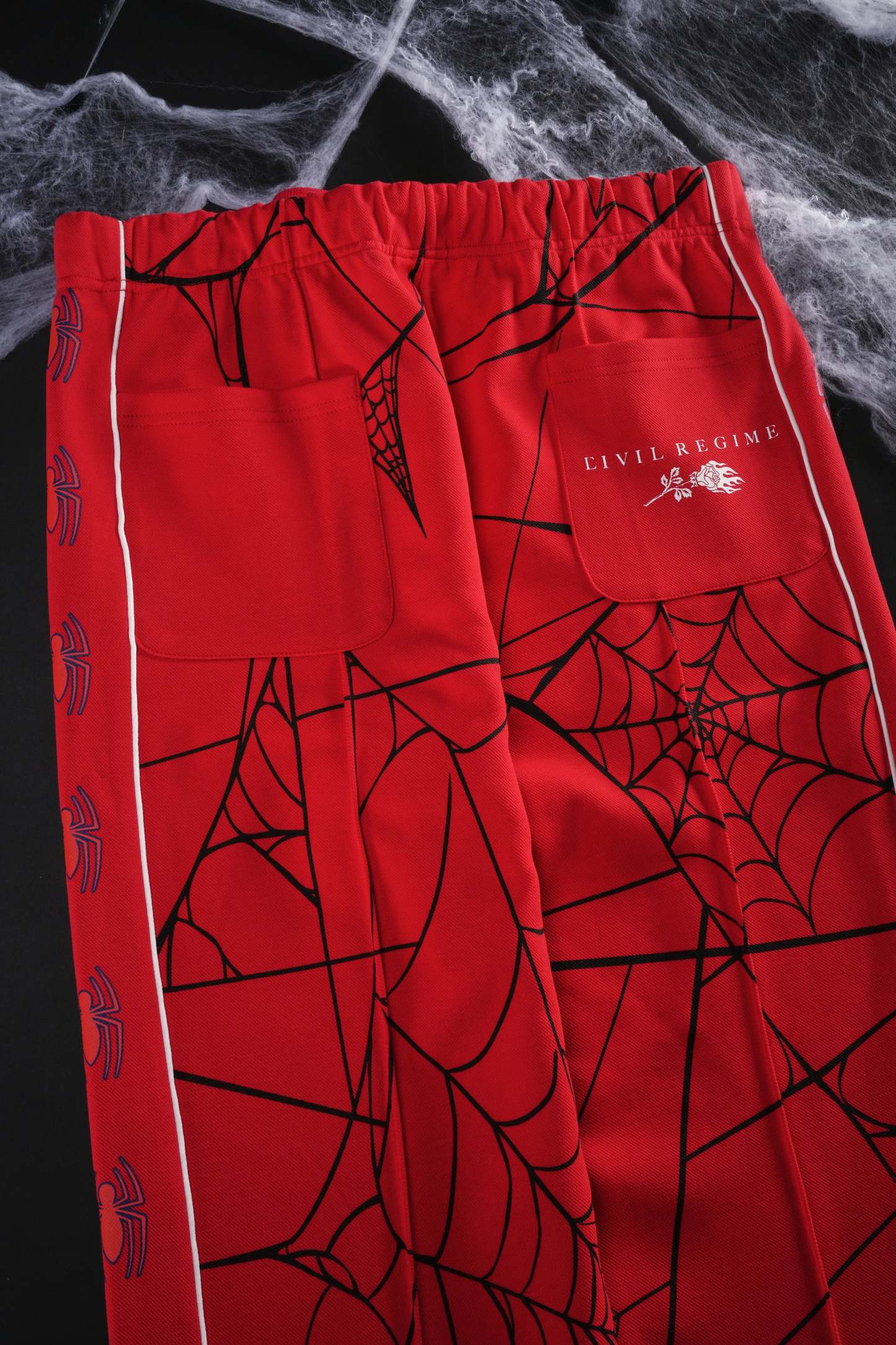 Spider Chaos Track Pants in E-Red
