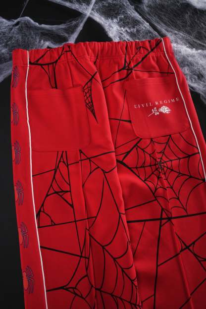 Spider Chaos Track Pants in E-Red