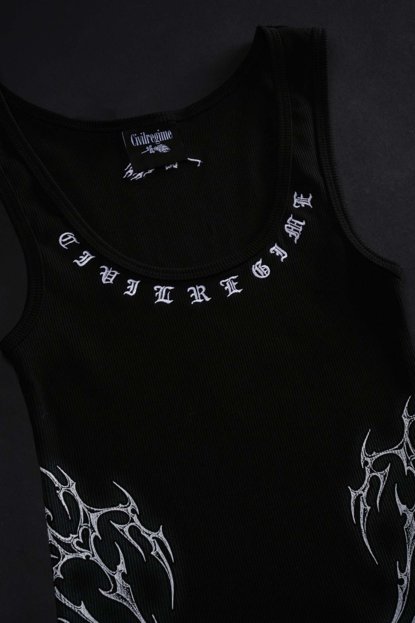 Nightfall Cropped Ribbed Tank in Black
