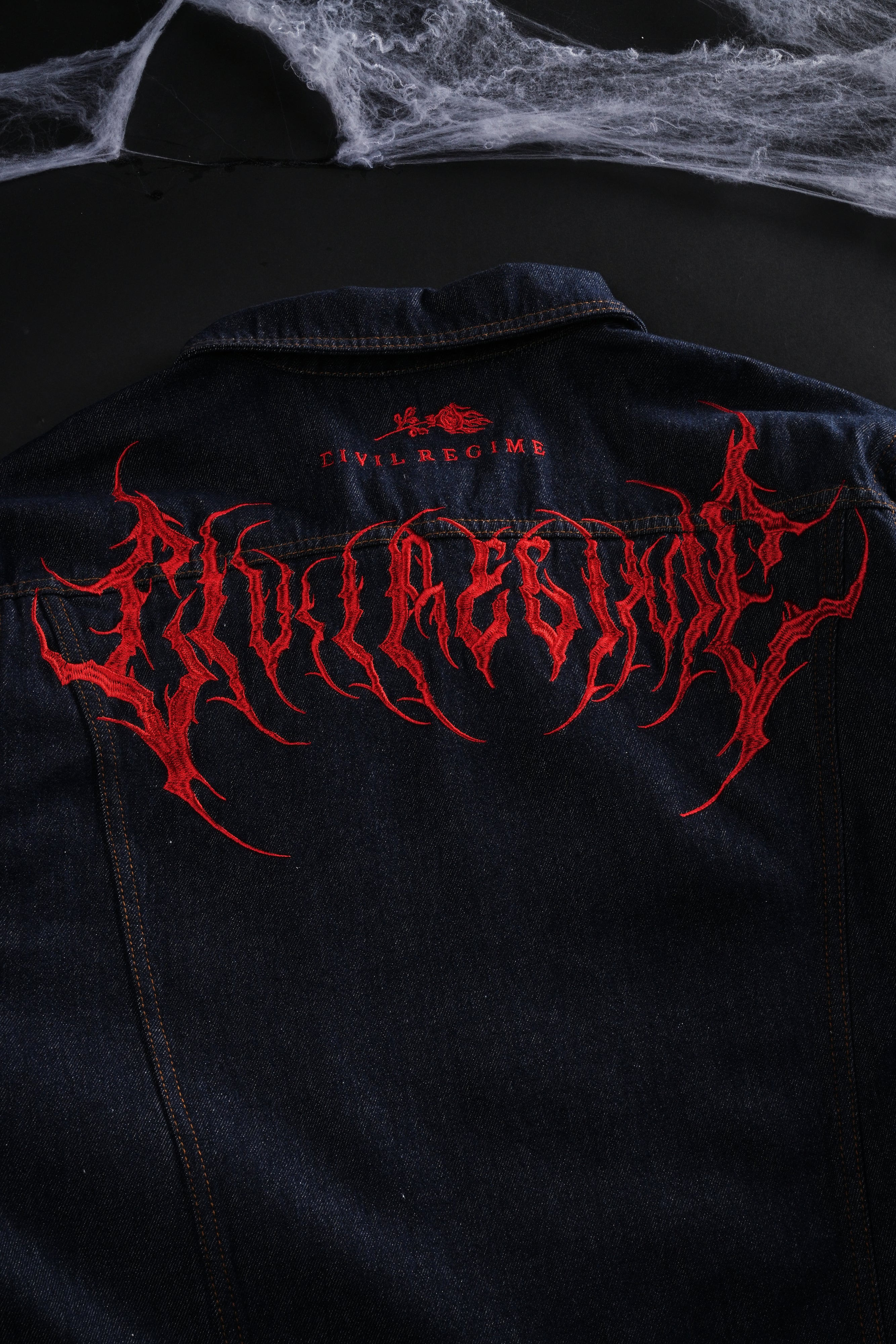Webs From Concrete Raw Denim Jacket in Denim Blue