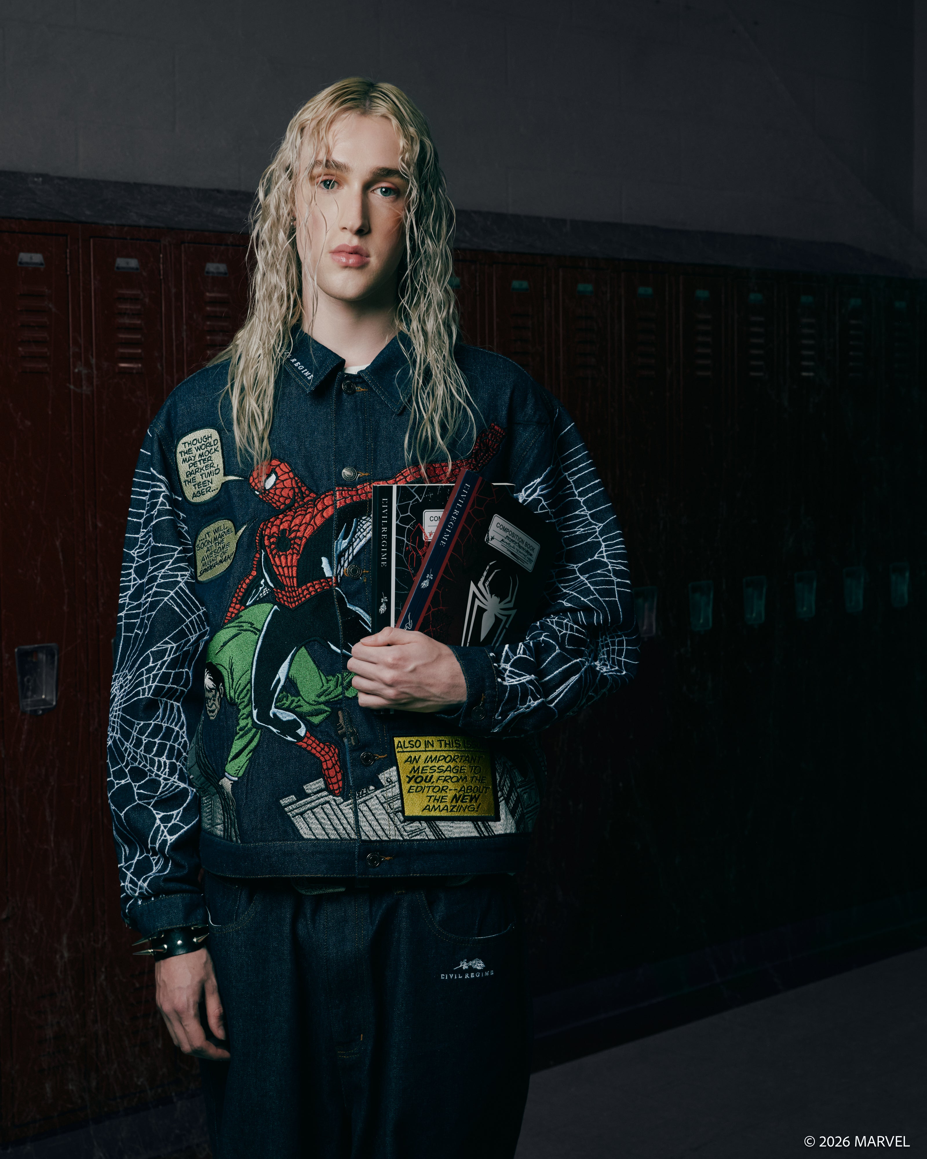 Webs From Concrete Raw Denim Jacket in Denim Blue