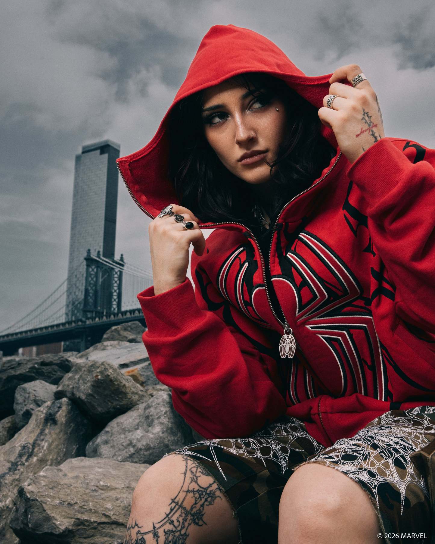 Cage Match Shiesty Zip Up Hoodie in E-Red