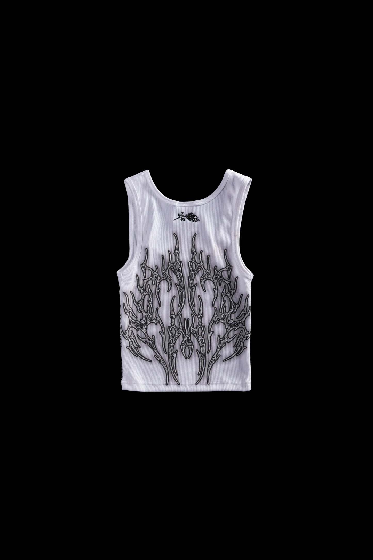 Nightfall Cropped Ribbed Tank in White