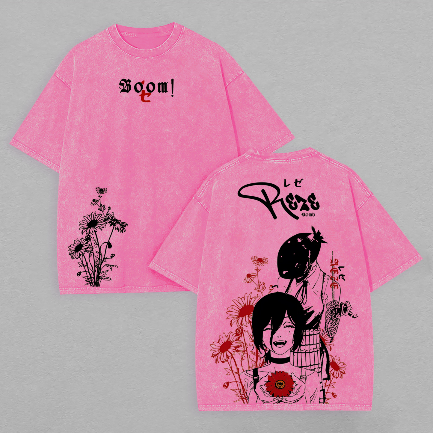 Chainsaw Man Reze Printed Unisex Washed T-Shirt