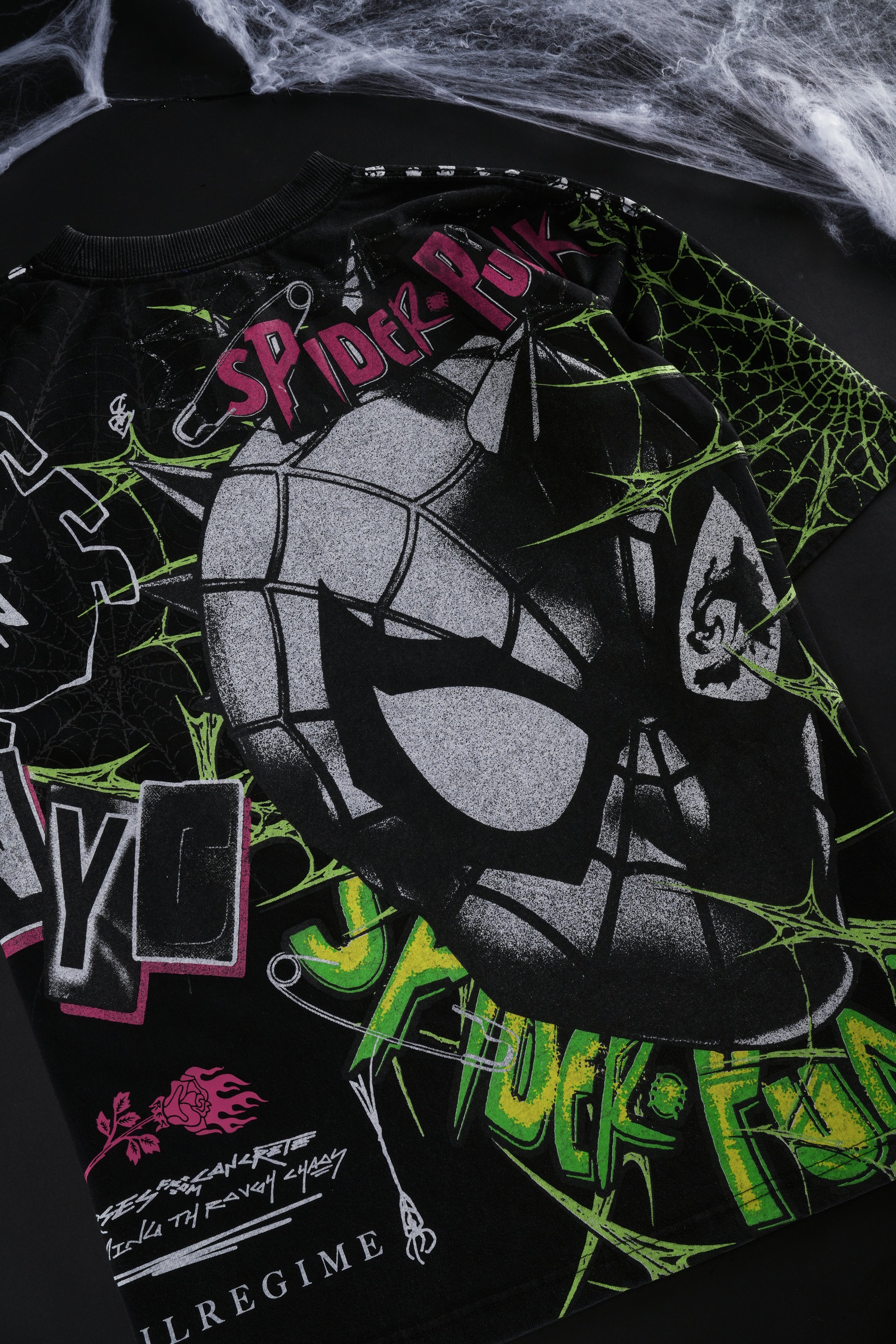 Circle Webs SBS 199X Oversized Tee in Vintage Black