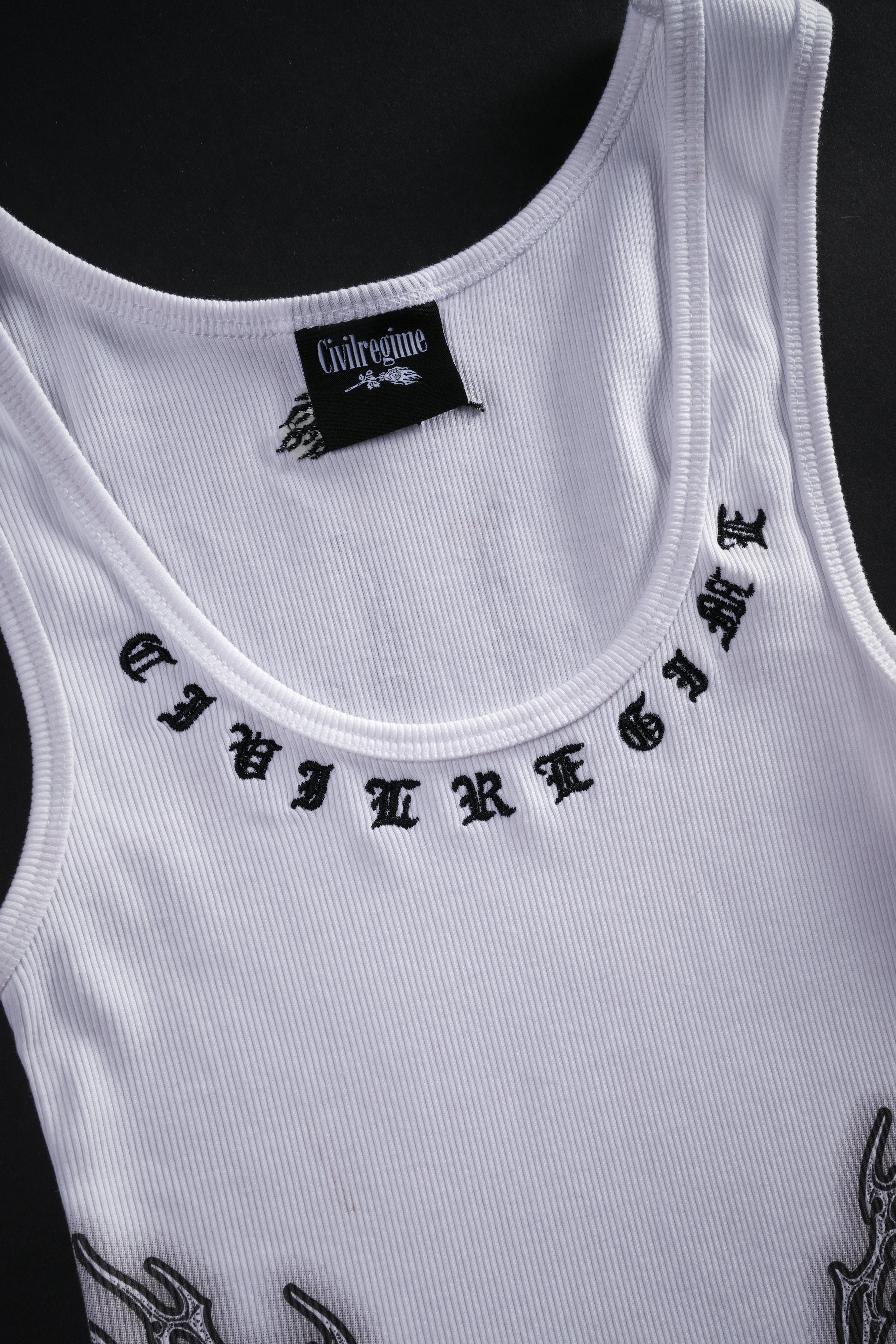 Nightfall Cropped Ribbed Tank in White