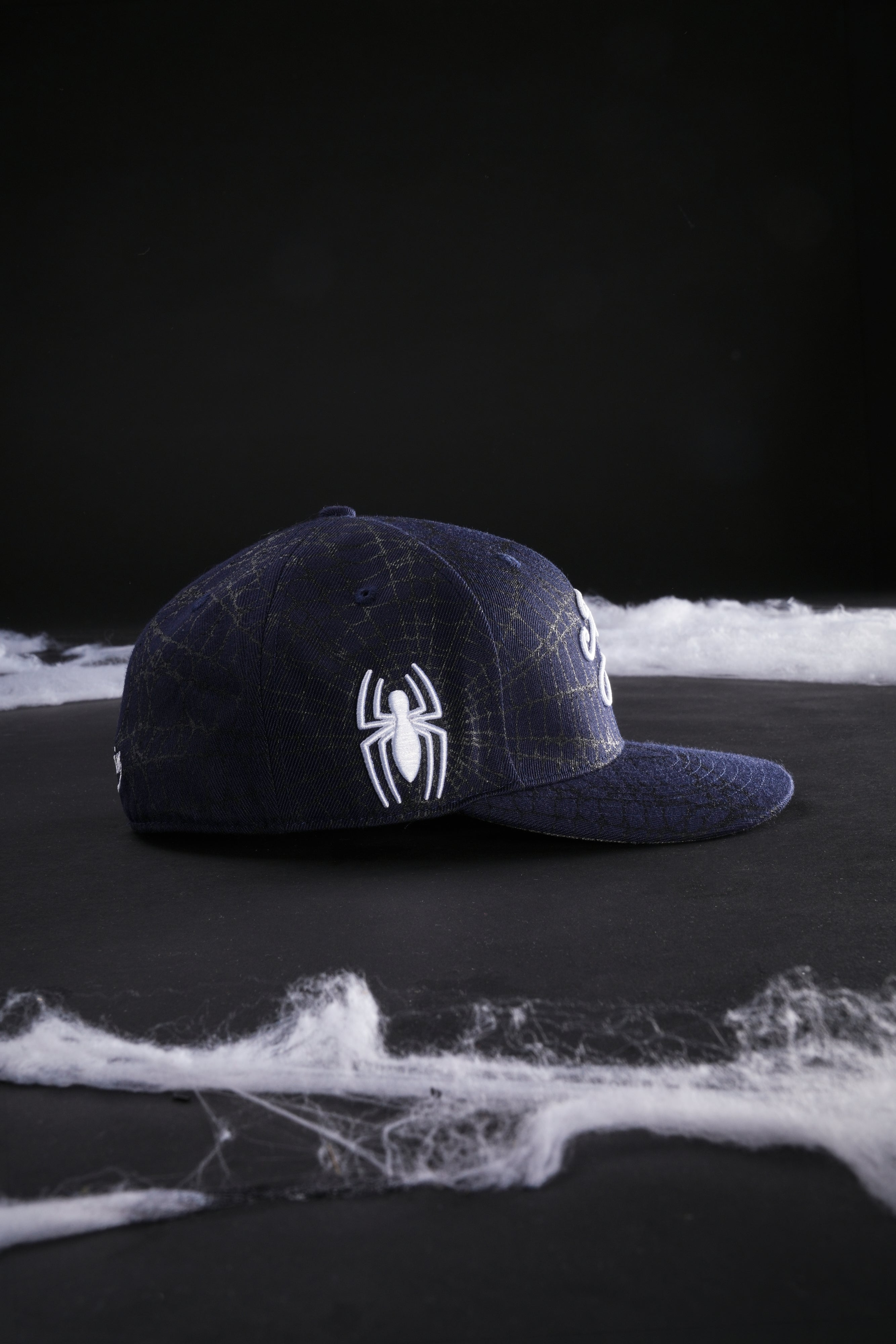 New York Webs Fitted Hat in Navy Blue