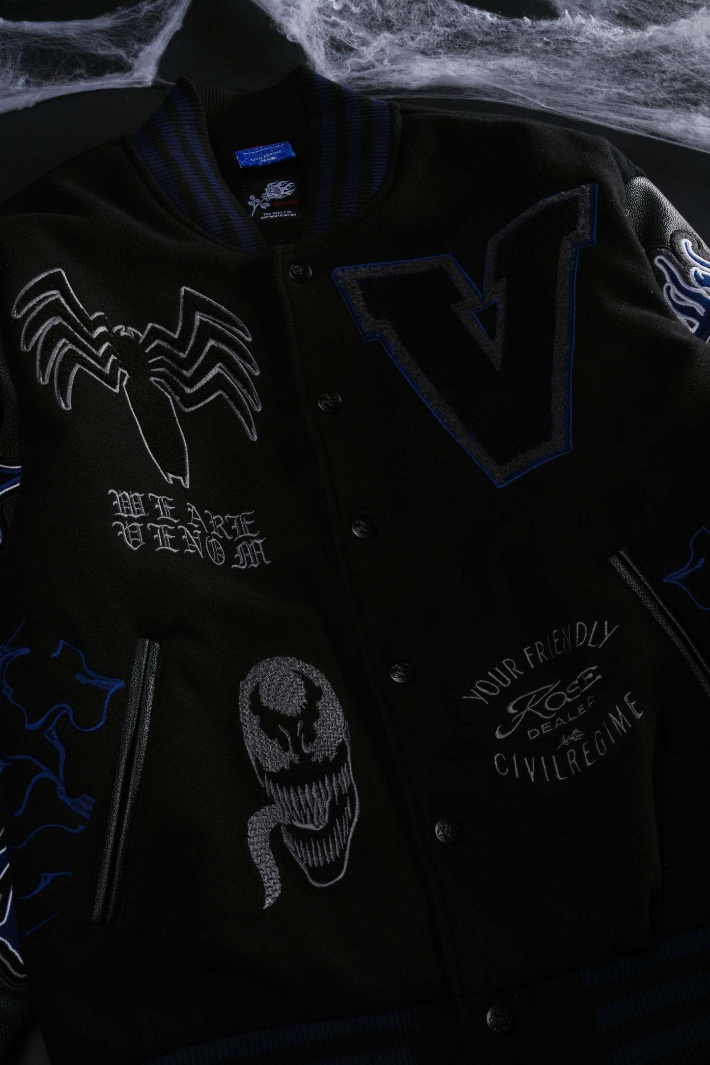 We Are Chaos Letterman Jacket in Black