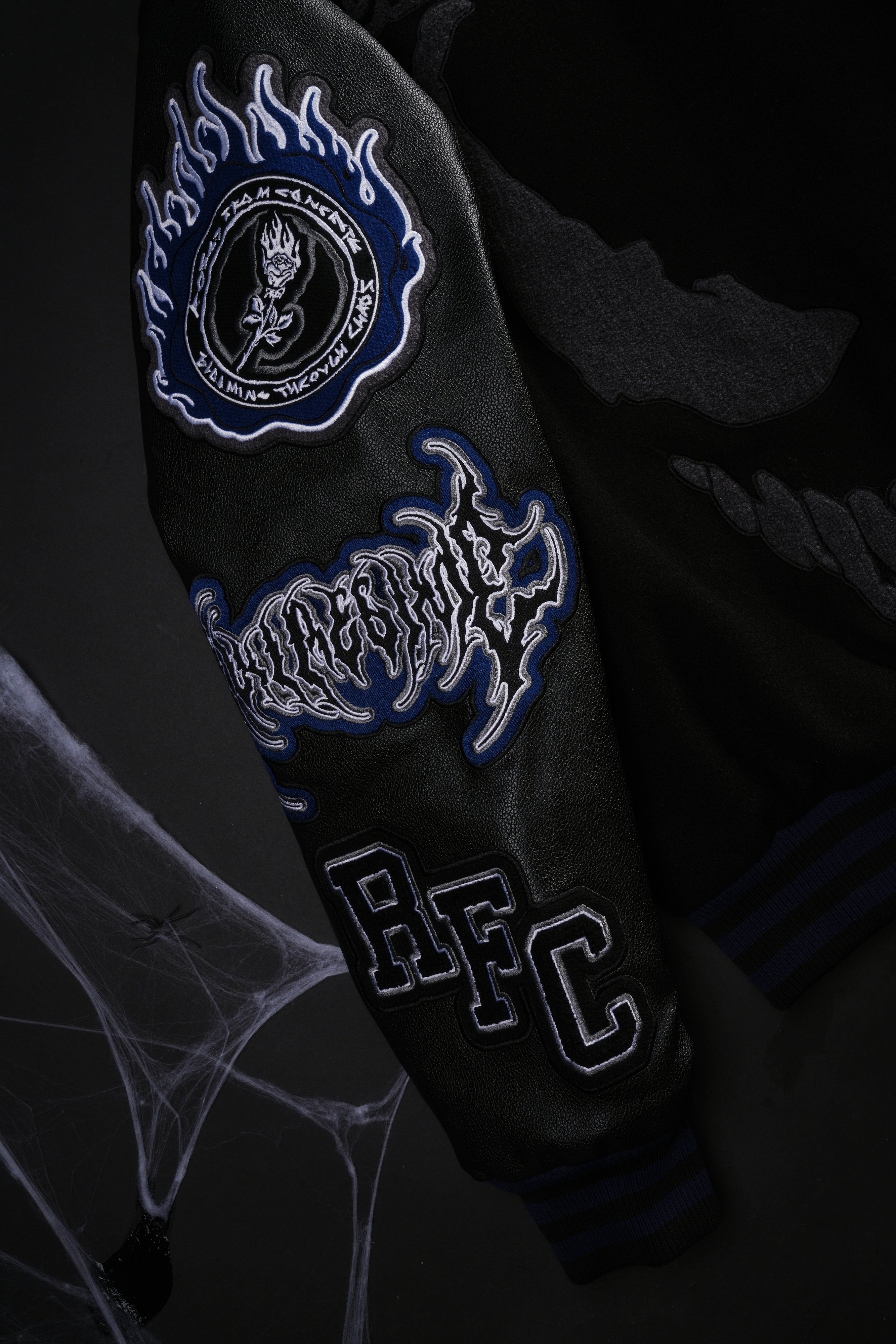 We Are Chaos Letterman Jacket in Black