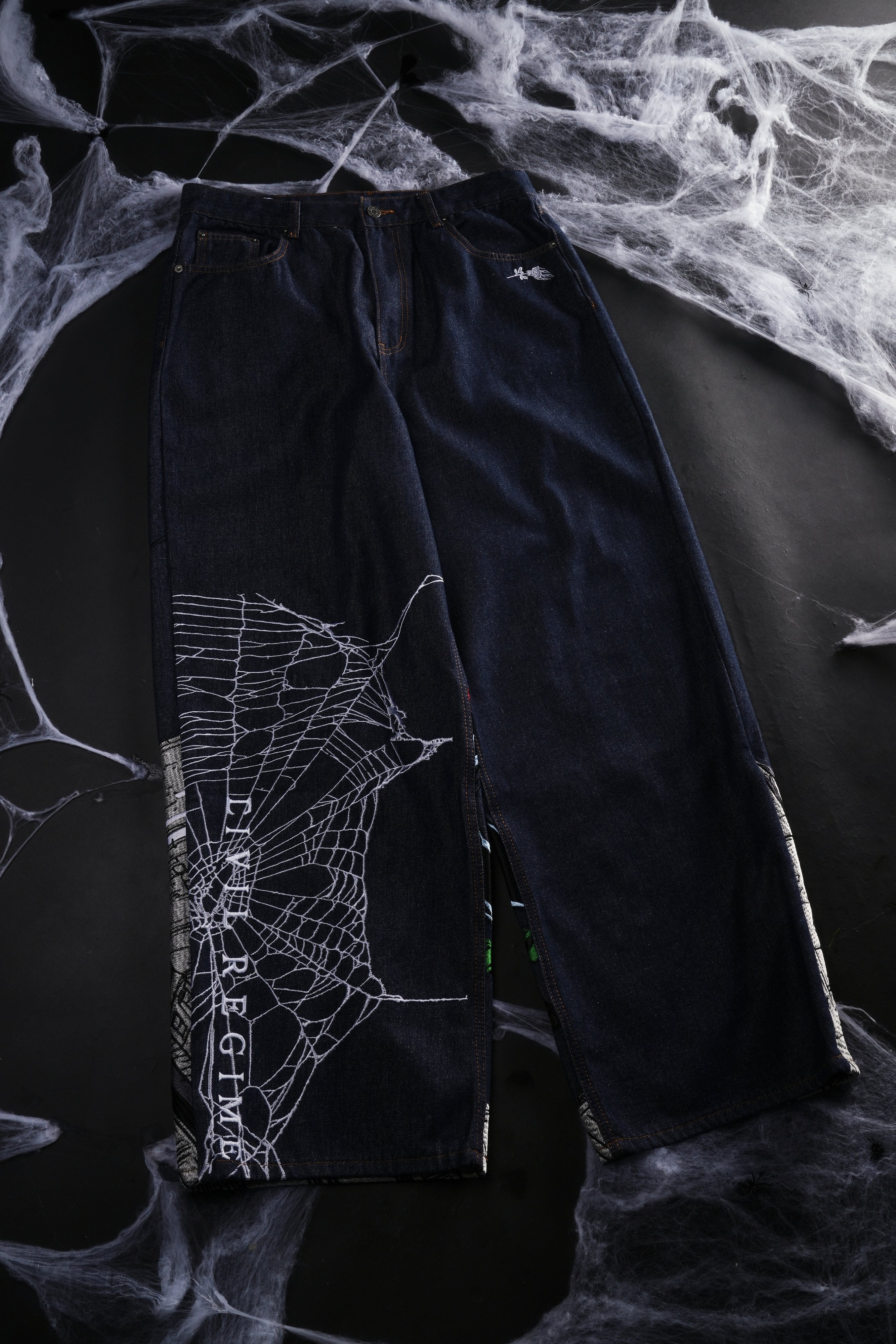 Webs From Concrete Raw Denim Jeans in Denim Blue