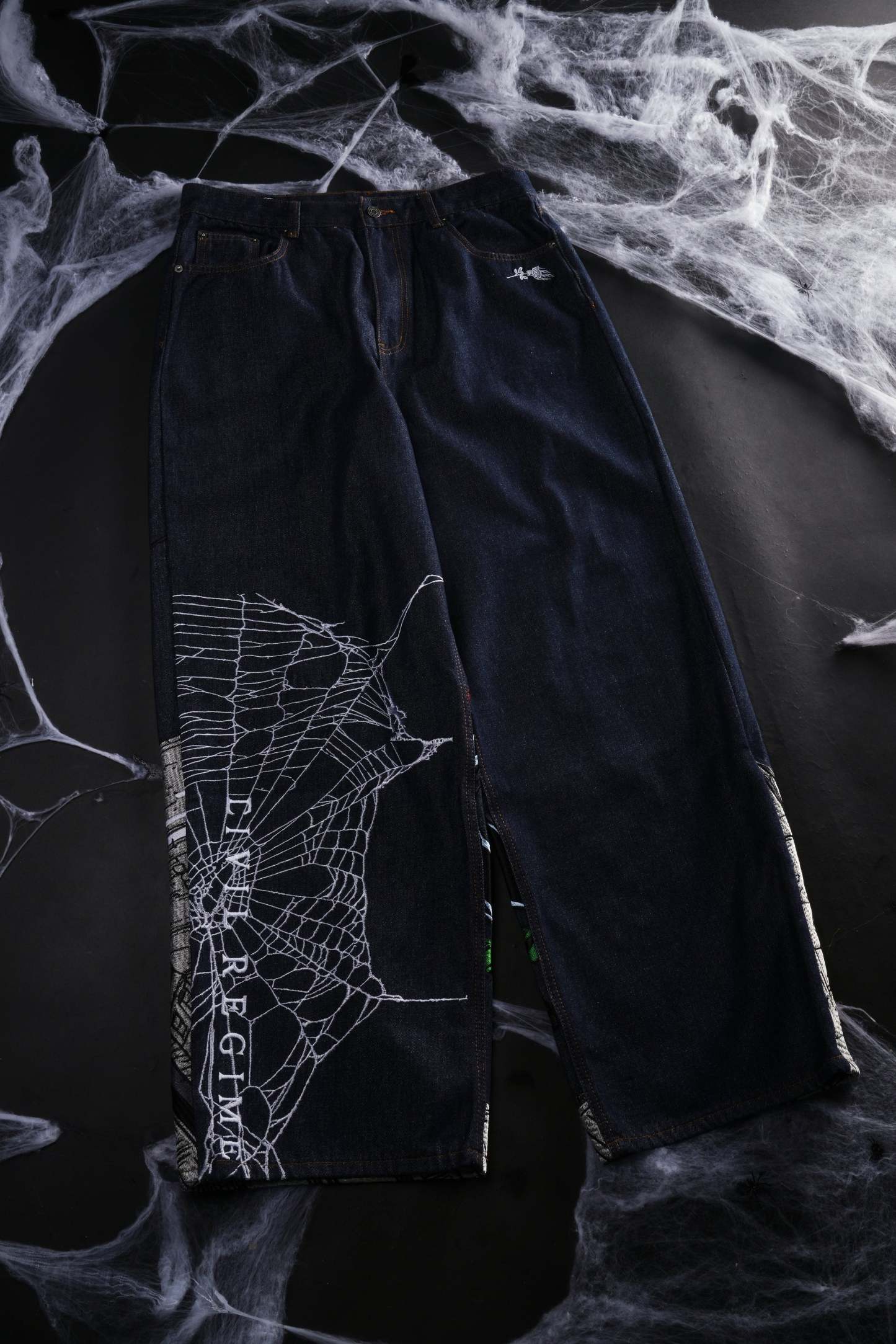 Webs From Concrete Raw Denim Jeans in Denim Blue
