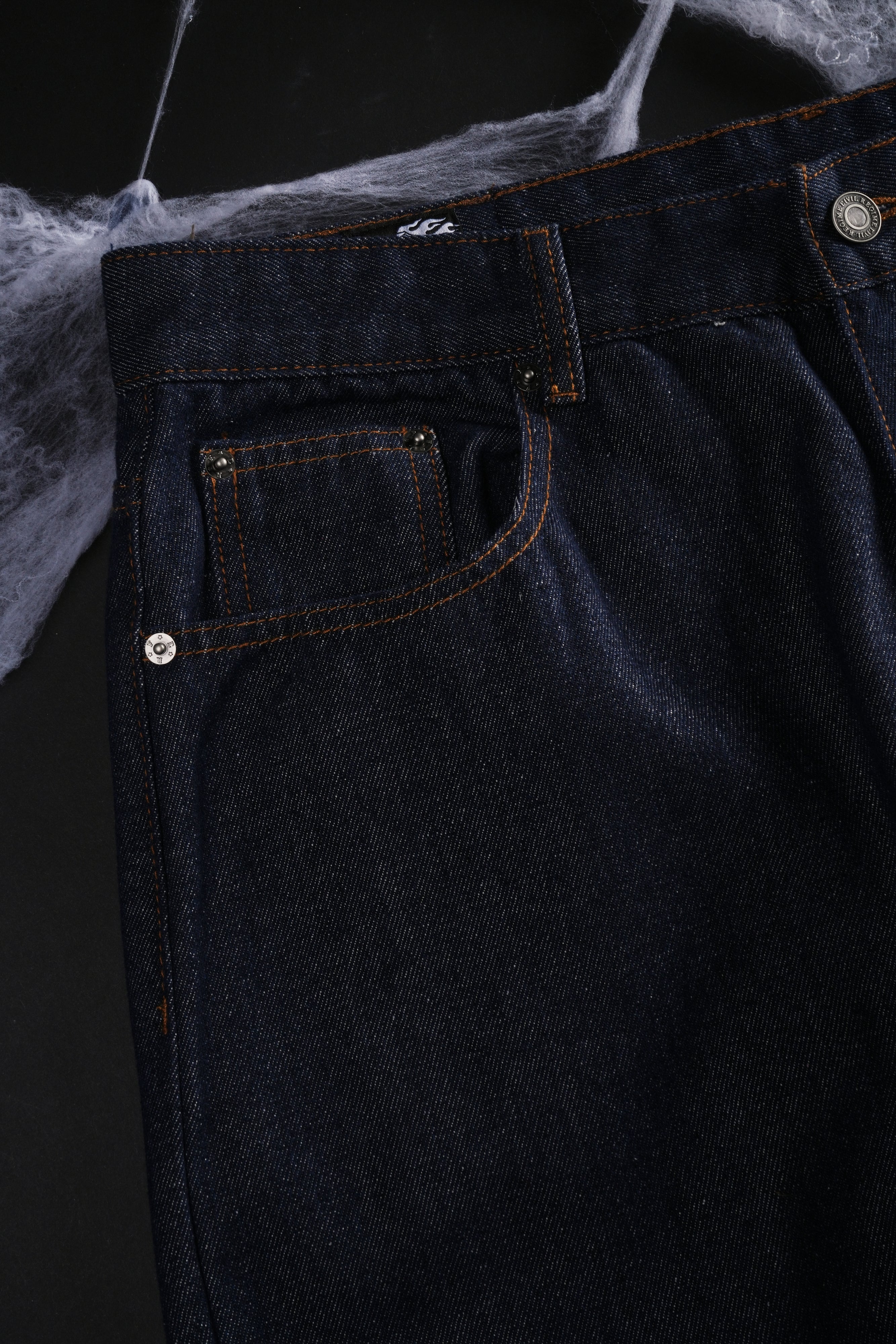 Webs From Concrete Raw Denim Jeans in Denim Blue