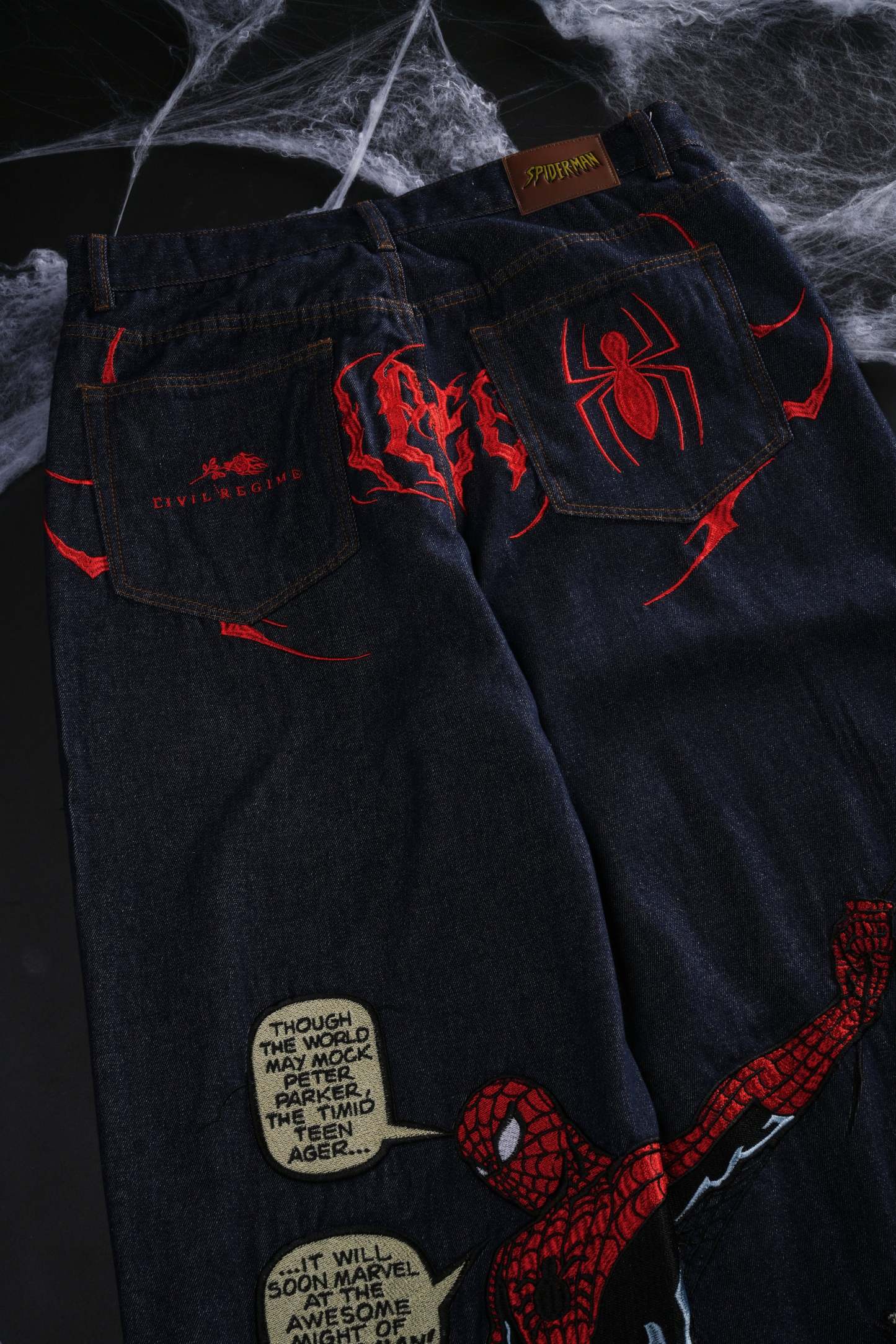 Webs From Concrete Raw Denim Jeans in Denim Blue