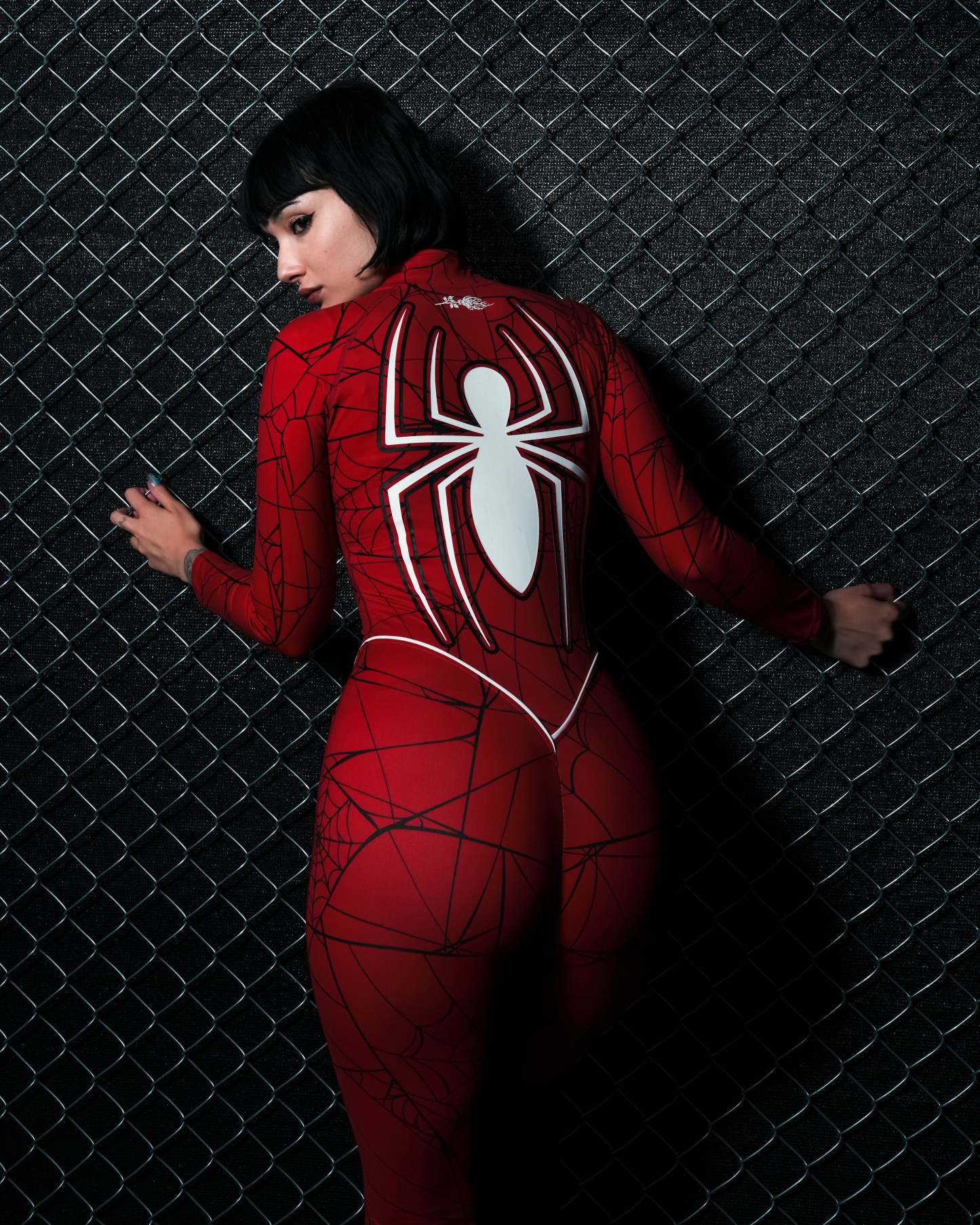 Urban Web Cat Suit in E-Red
