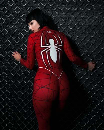 Urban Web Cat Suit in E-Red