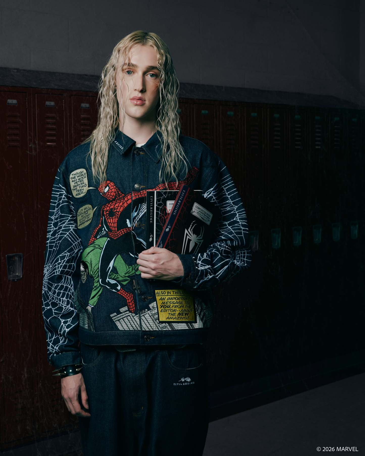 Webs From Concrete Raw Denim Jacket in Denim Blue