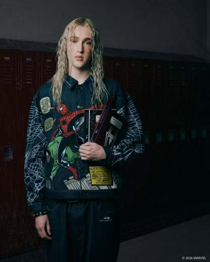 Webs From Concrete Raw Denim Jacket in Denim Blue
