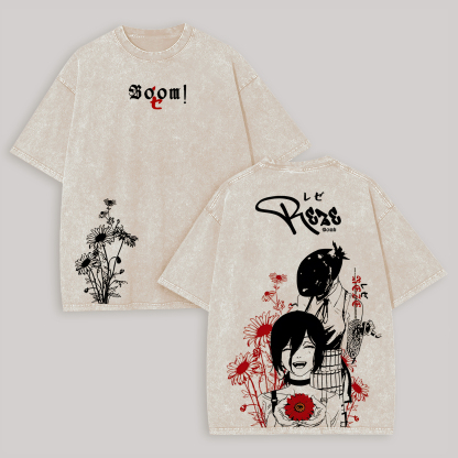 Chainsaw Man Reze Printed Unisex Washed T-Shirt
