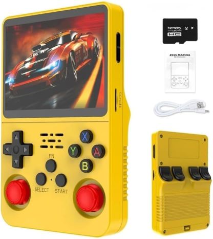 R36S 2026 New Retro Handheld Game Console, 20000+ HD Games Mini Retro Video Console, 3.5 Inch IPS Screen, Portable Arcade Video Gaming Console Gift for Adults (White)