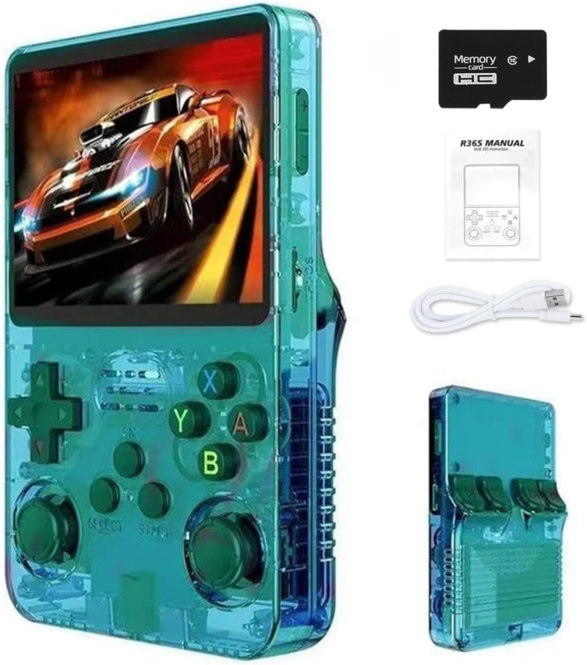 R36S 2026 New Retro Handheld Game Console, 20000+ HD Games Mini Retro Video Console, 3.5 Inch IPS Screen, Portable Arcade Video Gaming Console Gift for Adults (White)