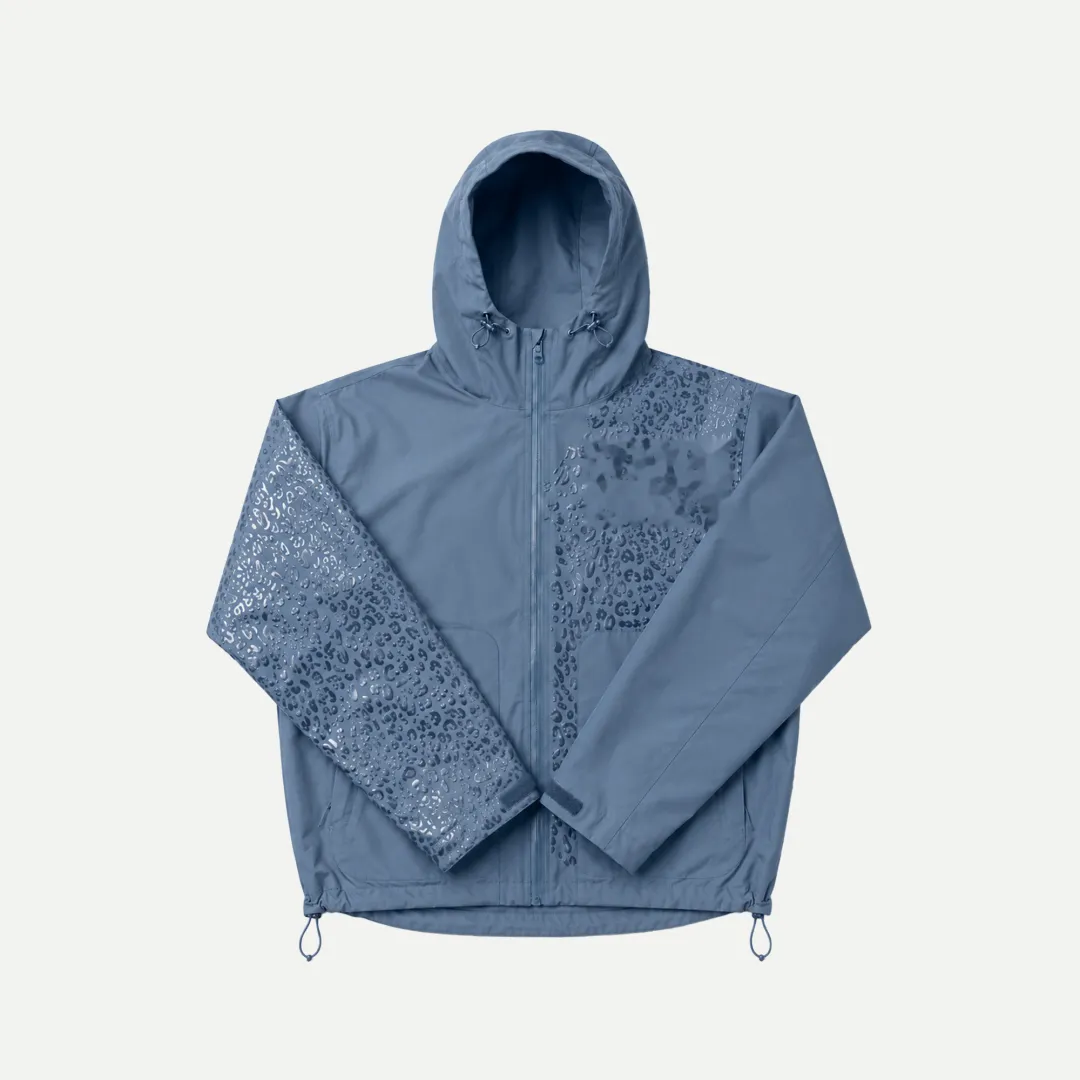 Water Reactive Cheetah Rain Jacket - Blue