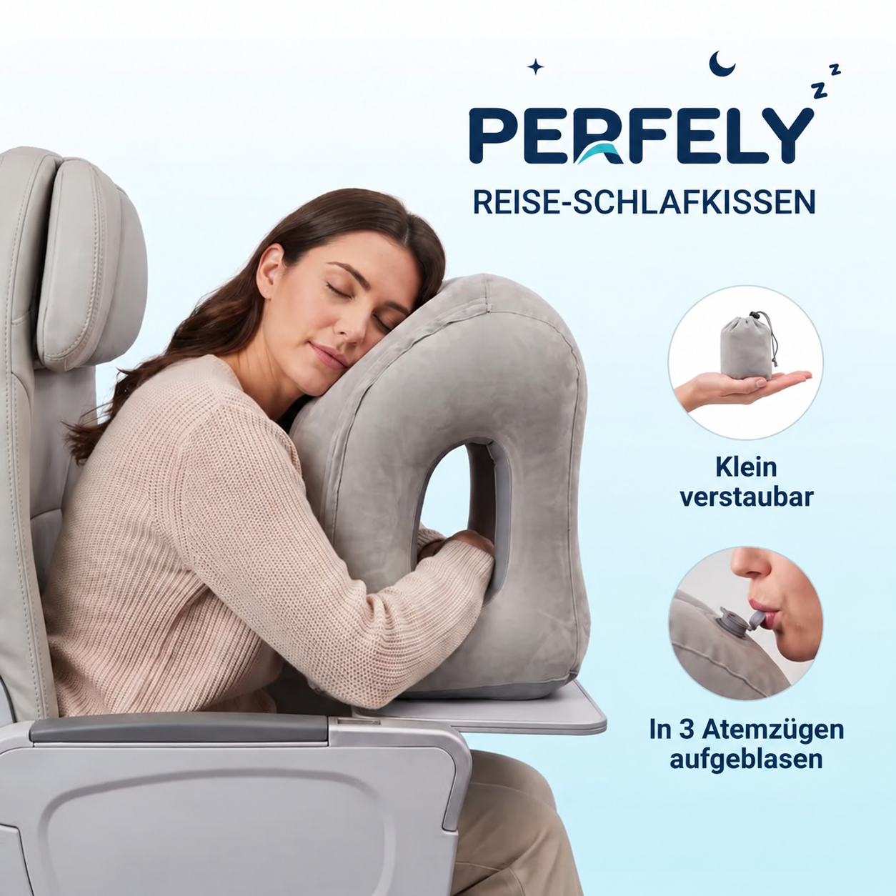 Endlich schlafen im Flugzeug – zum Anlehnen
