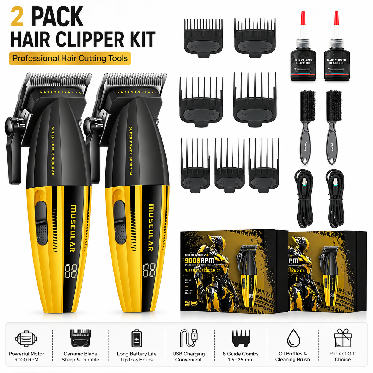 MUSCULAR 4-in-1 Professional Barber Kit