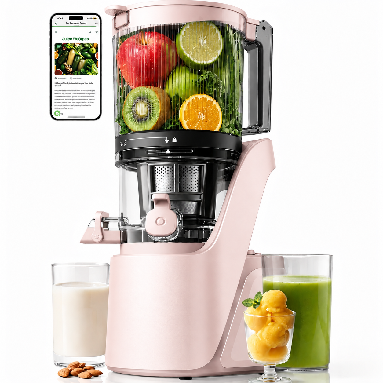 Premium 3-in-1 Cold Press Juicer | 6" Wide Feed Chute • Self-Precut • Brushless Motor • BPA-Free