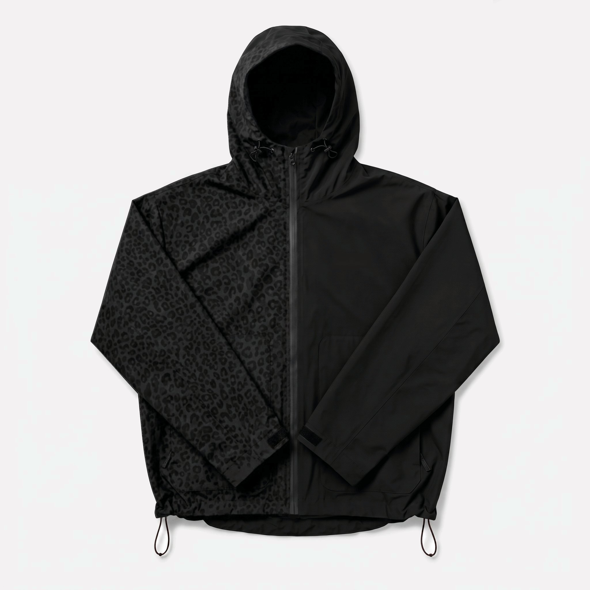 Water Reactive Cheetah Rain Jacket in Black