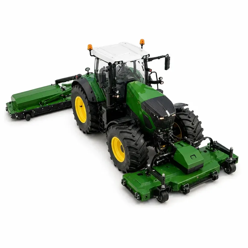 Smart Remote-Controlled Agricultural Mowing Machine – 2.4GHz Wireless RC Farm Machinery Model with Interactive Attachments, Rechargeable Design