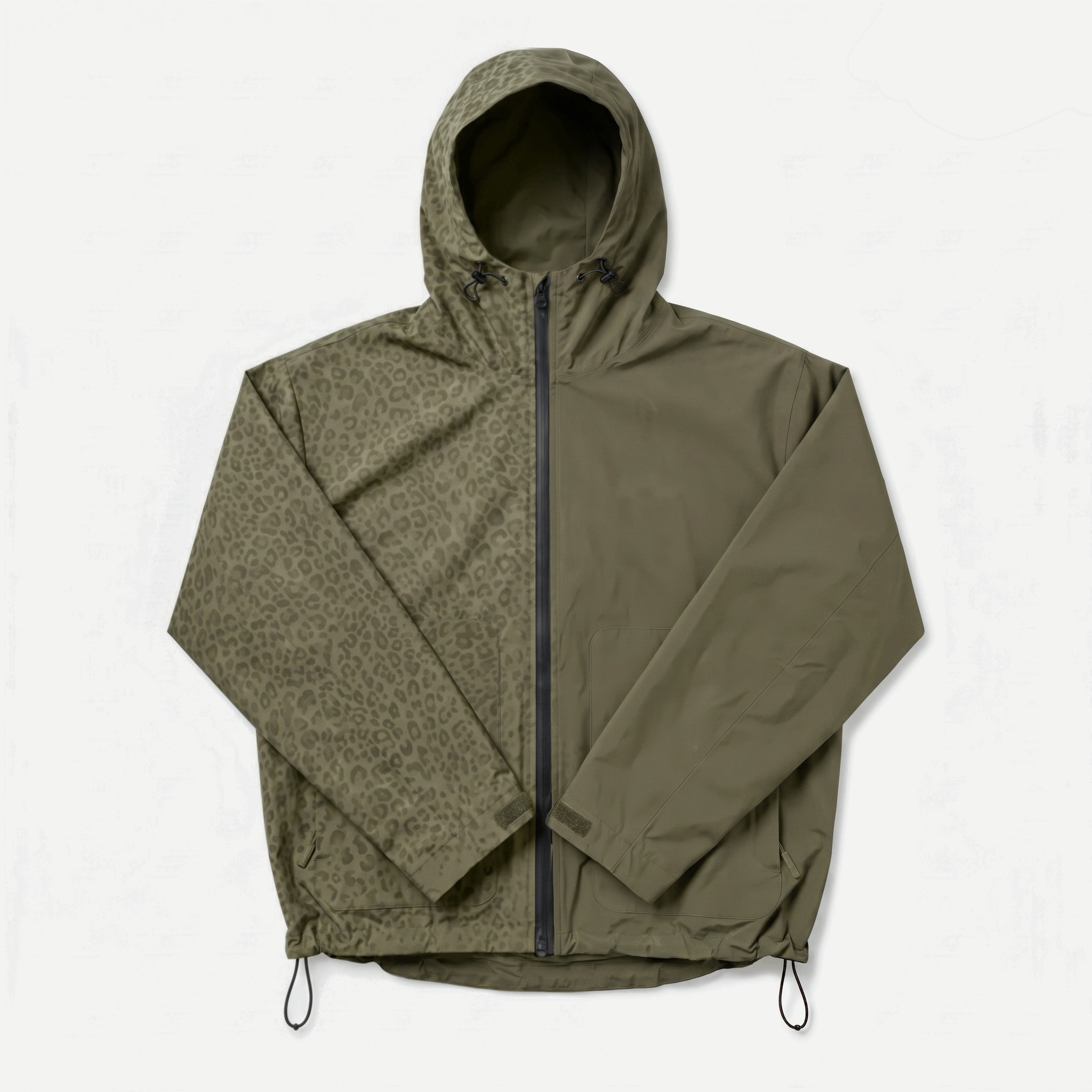 VALURNE water-reactive cheetah rain jacket — Green